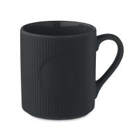 RIBMUG Bordázott kerámia bögre 340 ml Fekete