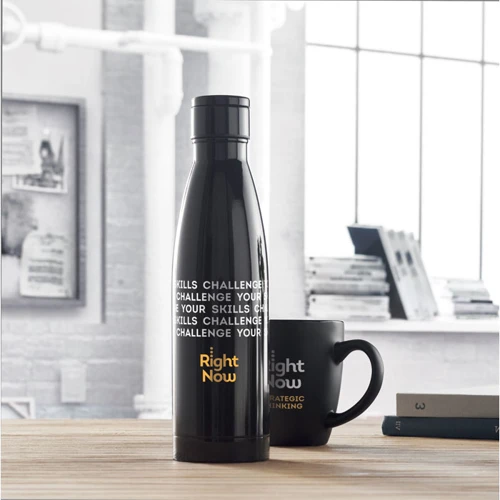 BELO LUX Hőmérős termoszpalack, 500 ml Fekete 