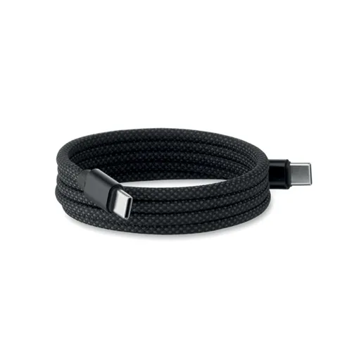 BRAID Fonott mágneses kábel RPET-ből Fekete 