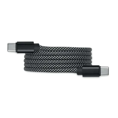 BRAID Fonott mágneses kábel RPET-ből Fehér/fekete 