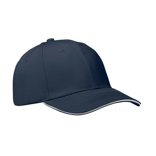 BUFFALO 6 panel baseball sapka 260g/m² Fehér/sötétkék 