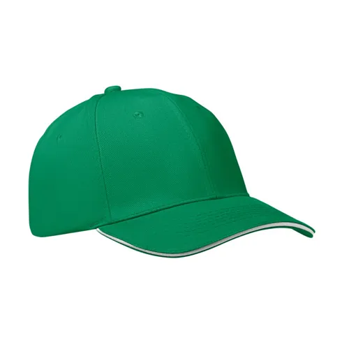 BUFFALO 6 panel baseball sapka 260g/m² Préri Zöld/fehér 