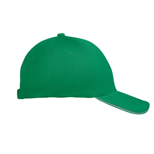 BUFFALO 6 panel baseball sapka 260g/m² Préri Zöld/fehér 
