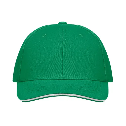 BUFFALO 6 panel baseball sapka 260g/m² Préri Zöld/fehér 
