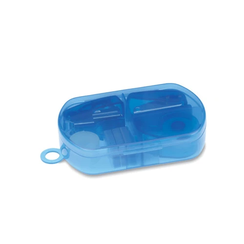 BUROBOX Készlet mini irodaszerekkel Áttetsző Kék 