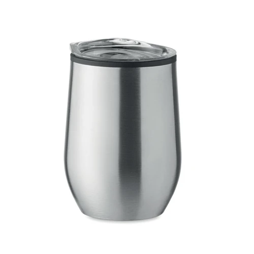 CHIN CHAN Duplafalú úti pohár 350 ml Matt Ezüst 