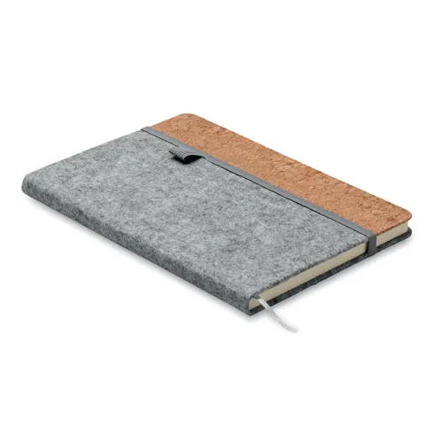 CORKBOOK A5 RPET filc és parafa notesz Szürke 