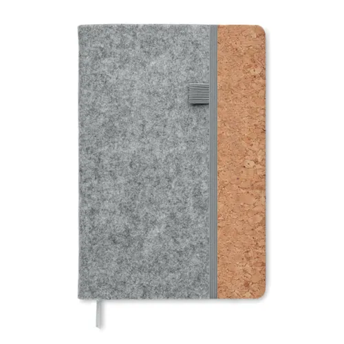 CORKBOOK A5 RPET filc és parafa notesz Szürke 