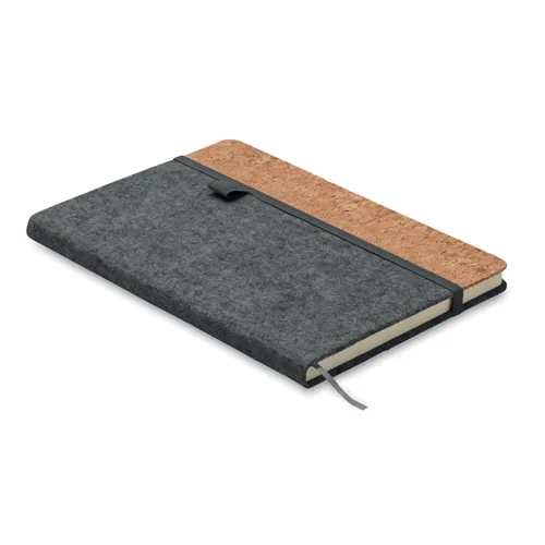 CORKBOOK A5 RPET filc és parafa notesz Kőszürke 