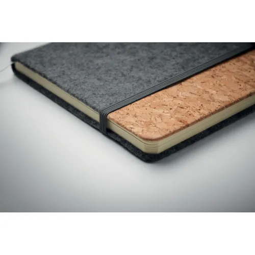 CORKBOOK A5 RPET filc és parafa notesz Kőszürke 
