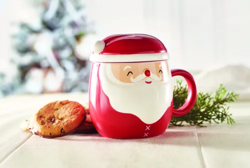 SANTA Mikulás bögre fedővel 370 ml