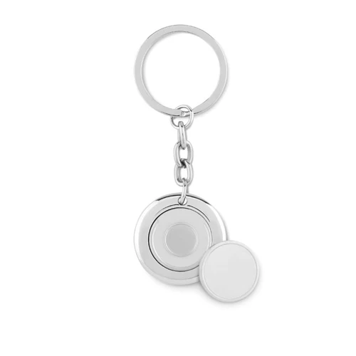 FLAT RING Kerek kulcstartó érmével Fényes Ezüst 