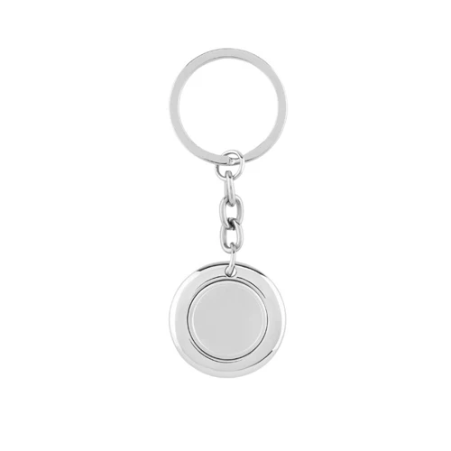 FLAT RING Kerek kulcstartó érmével Fényes Ezüst 