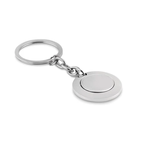 FLAT RING Kerek kulcstartó érmével Fényes Ezüst 
