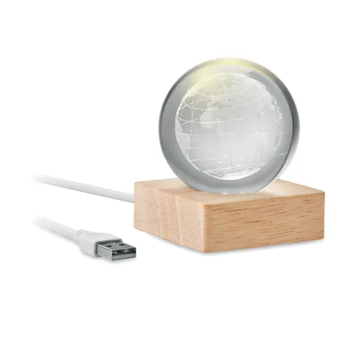 GLOBE LIGHT LED földgömb üveggömb Fa 