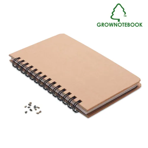 GROWNOTEBOOK™ A5 vonalas fenyő jegyzetfüzet Bézs 