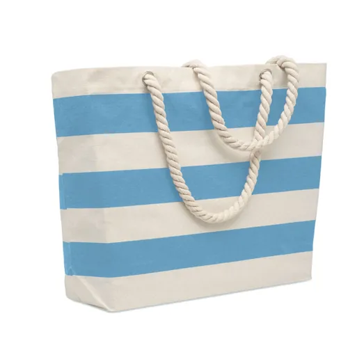 HEAVEN STRIPE Pamut strandtáska 220 g/m² Babakék 