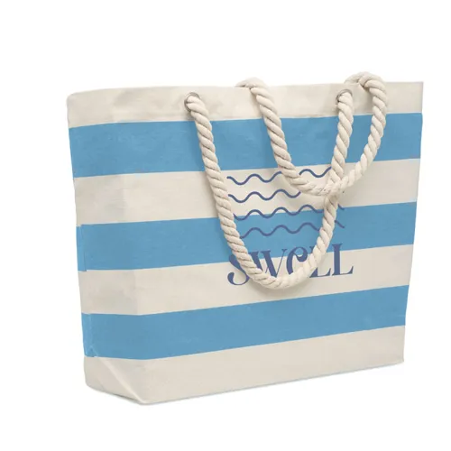 HEAVEN STRIPE Pamut strandtáska 220 g/m² Babakék 