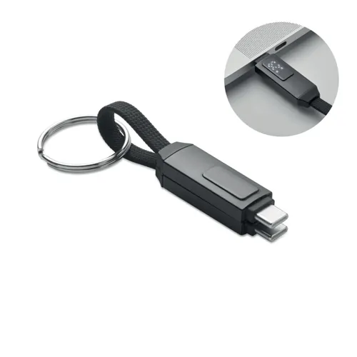 KEYSTO 60W töltőkábel kulcstartó Fekete 