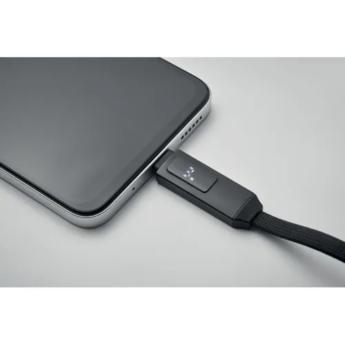 KEYSTO 60W töltőkábel kulcstartó Fekete 