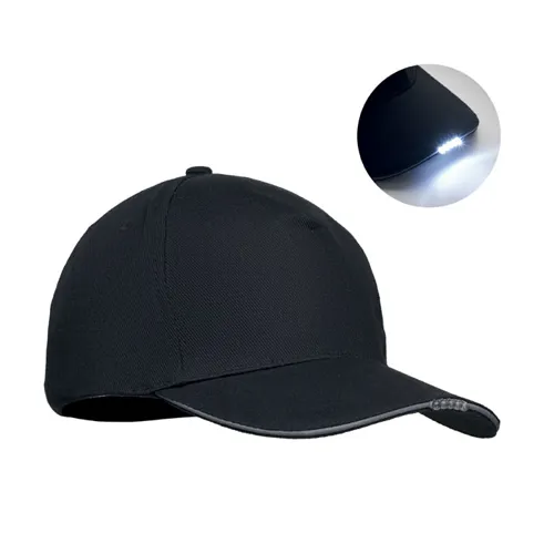 LUZCAP 5 paneles LED sapka 220 g/m² Fekete 