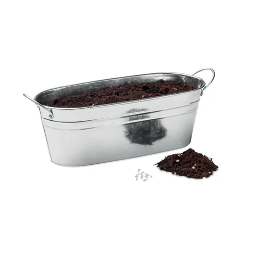 MIX SEEDS Cink edény 3 féle növénymaggal Matt Ezüst 