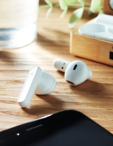 OREBAM TWS fülhallgató bambusz tokban