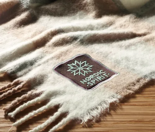 QUET Kockás mohair-PES takaró