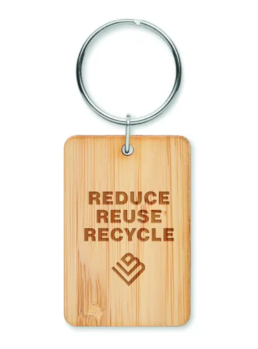 ANGLEBOO Téglalap bambusz kulcstartó