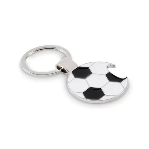 OPEN GOAL Focis kulcstartó üvegnyitóval Fehér/fekete 