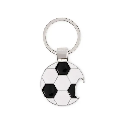 OPEN GOAL Focis kulcstartó üvegnyitóval Fehér/fekete 