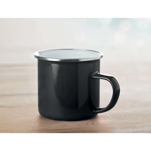 PLATEADO Zománcozott fém bögre 350 ml Fekete 
