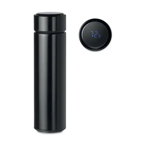 POLE Palack hőmérővel 450 ml Fekete 