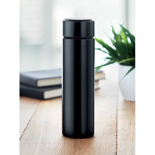 POLE Palack hőmérővel 450 ml Fekete 