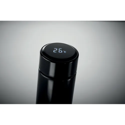 POLE Palack hőmérővel 450 ml Fekete 