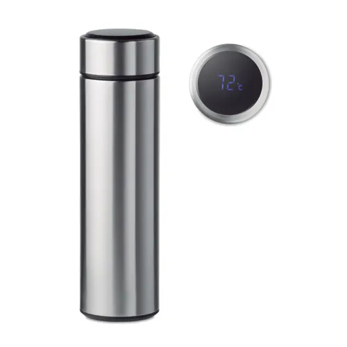 POLE Palack hőmérővel 450 ml Matt Ezüst 