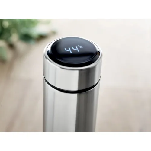 POLE Palack hőmérővel 450 ml Matt Ezüst 