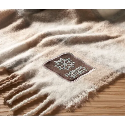 QUET Kockás mohair-PES takaró Bézs 