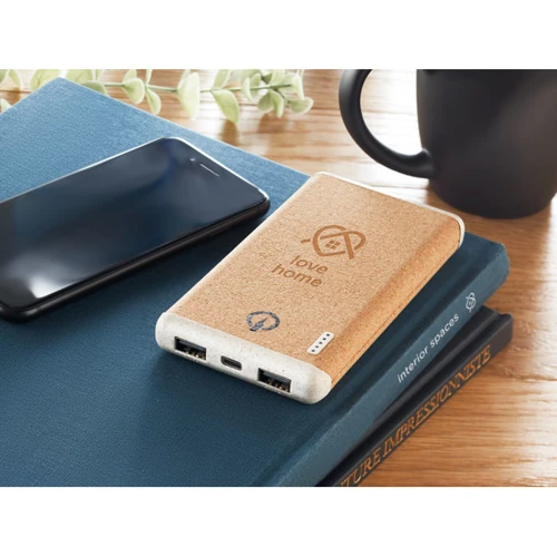 RALIA 10000 mAh vez.nélk. powerbank Bézs 