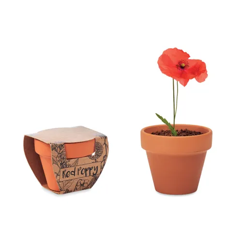 RED POPPY Terrakotta ültető, pipacs Fa 