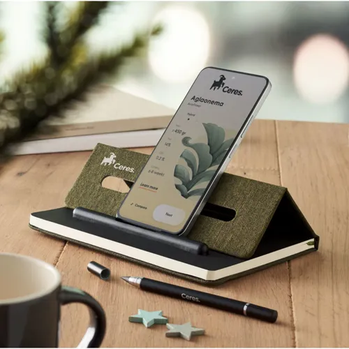 RINBOOK A5 notesz telefontartóval Sötétzöld 