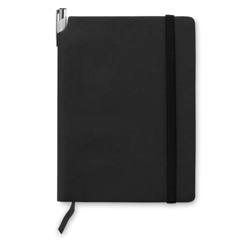 SOFTNOTE A5 vonalas PU borítós notesz Fekete 