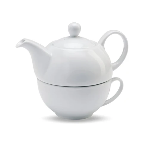 TEA TIME Teáskanna csészével, 400 ml Fehér 