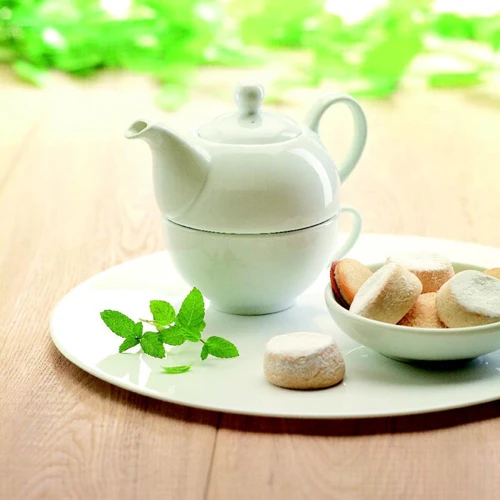 TEA TIME Teáskanna csészével, 400 ml Fehér 