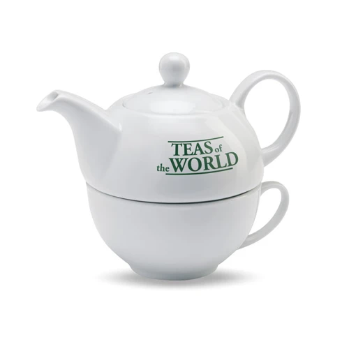 TEA TIME Teáskanna csészével, 400 ml Fehér 