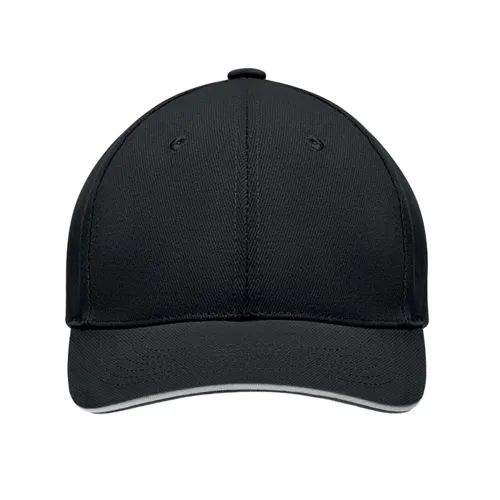 TEKAPO 6 panel baseball sapka 270g/m² Fehér/fekete 