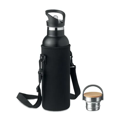 TIKSI Duplafalú termosz 700 ml Fekete 