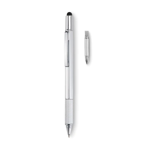 TOOLPEN Feketén író toll vízmértékkel Matt Ezüst 