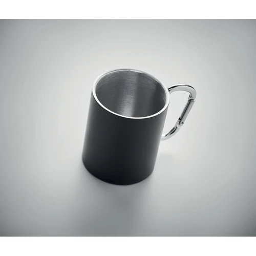 TRUMBA Duplafalú fém bögre 300 ml Fekete 