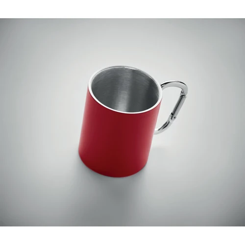 TRUMBA Duplafalú fém bögre 300 ml Piros 